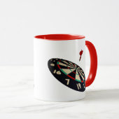 Dart im Flug nach Bullseye, Tasse (VorderseiteRechts)