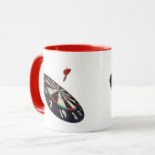 Dart im Flug nach Bullseye, Tasse (Vorderseite Links)