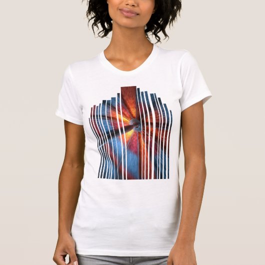Dart Impact Design Glitch Art T-Shirt (Vorderseite)
