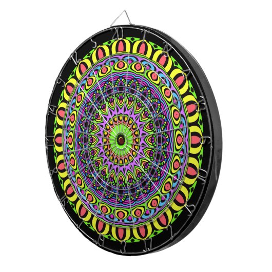 DART Mandala - Neon 1 Dartscheibe (Vorderseite rechts)