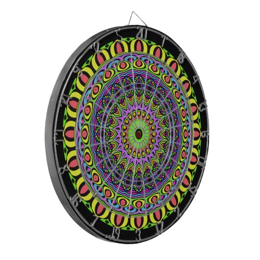 DART Mandala - Neon 1 Dartscheibe (Vorderseite Links)