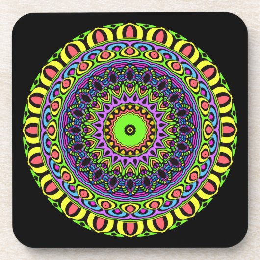 DART Mandala - Neon 1 Untersetzer (Vorderseite)