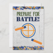 Dart Military Birthday Party Dart Camouflage Soldi Einladung (Rückseite)