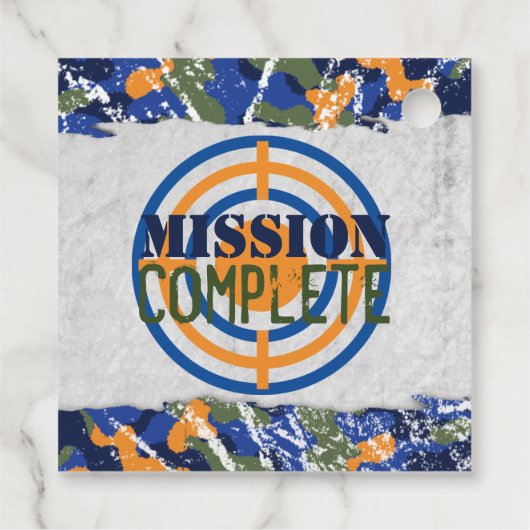 Dart Military Birthday Party Dart Camouflage Soldi Geschenkanhänger (Rückseite)