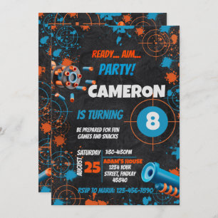 Dart Party Birthday Einladung Dart Gun