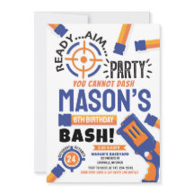 Dart Party Birthday Einladung Dart Gun einladen