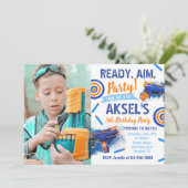 Dart Party Birthday Einladung | Foto Dart Einladun (Stehend Vorderseite)