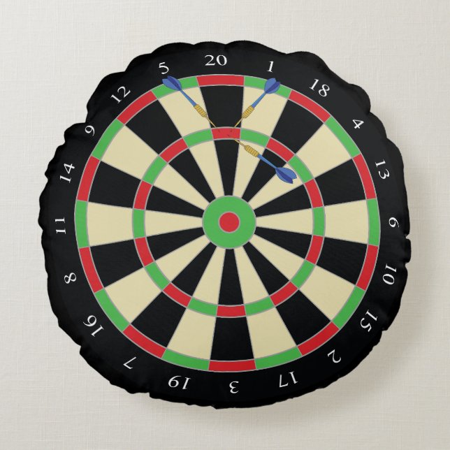 Dart Player 180 Treble Top Dartboard Rundes Kissen (Vorderseite)