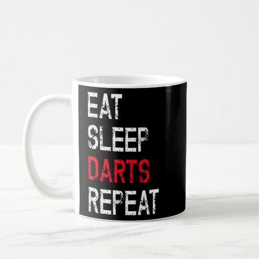Dart Player Team Funny Sprichwort isst Sleep Darts Kaffeetasse (Links)