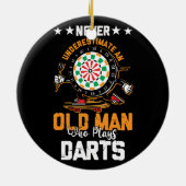 Dart Player unterschätzt nie einen alten Mann, der Keramik Ornament (Hinten)