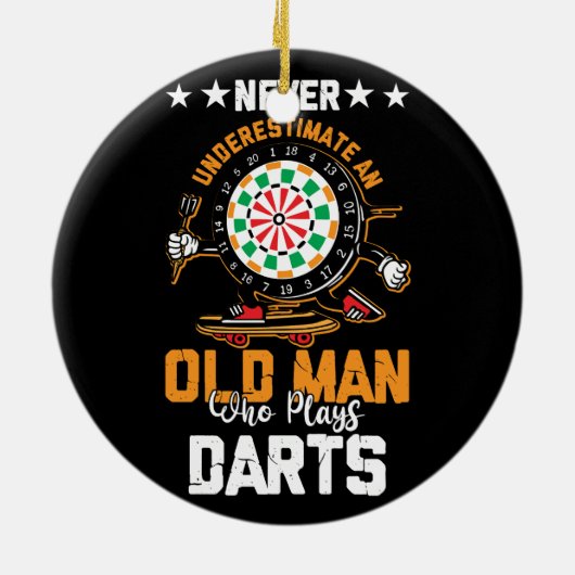 Dart Player unterschätzt nie einen alten Mann, der Keramik Ornament (Hinten)