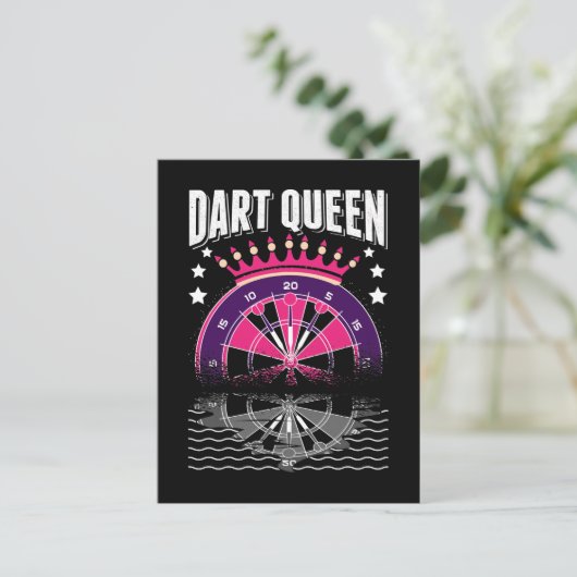 Dart Queen Arrow Triple Dartboard 180 Funny Darts Postkarte (Stehend Vorderseite)