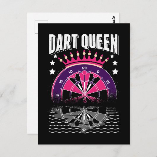 Dart Queen Arrow Triple Dartboard 180 Funny Darts Postkarte (Vorne/Hinten)