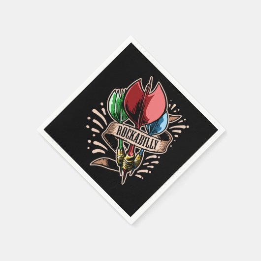 Dart Rock'n'Roll Darts Arrow Rockabilly Serviette (Ecke)