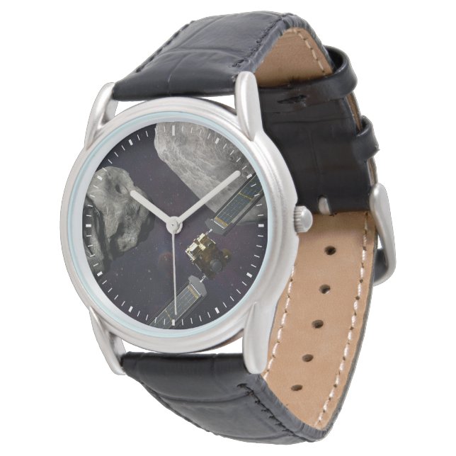 Dart Spacecraft und Liciacube vor der Einwirkung Armbanduhr (Schrägansicht)