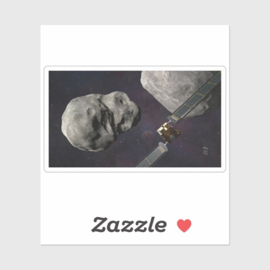 Dart Spacecraft und Liciacube vor der Einwirkung Aufkleber (Blatt)