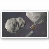 Dart Spacecraft und Liciacube vor der Einwirkung Aufkleber (Vorderseite)