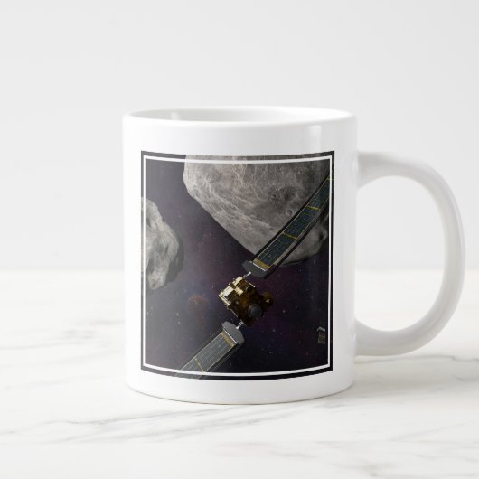 Dart Spacecraft und Liciacube vor der Einwirkung Jumbo-Tasse (Rechts)