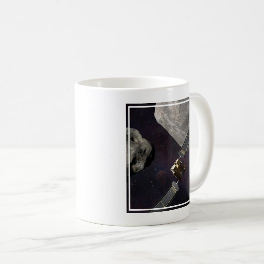 Dart Spacecraft und Liciacube vor der Einwirkung Kaffeetasse (VorderseiteRechts)