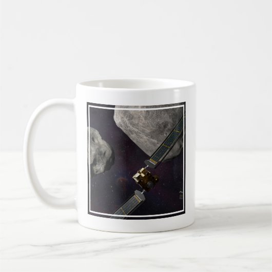 Dart Spacecraft und Liciacube vor der Einwirkung Kaffeetasse (Links)