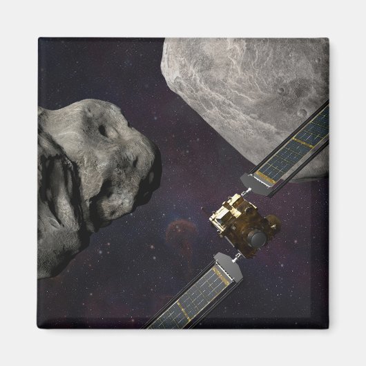 Dart Spacecraft und Liciacube vor der Einwirkung Magnet (Vorne)