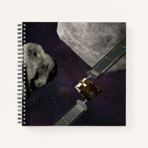 Dart Spacecraft und Liciacube vor der Einwirkung Notizblock