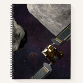 Dart Spacecraft und Liciacube vor der Einwirkung Notizblock (Vorderseite)