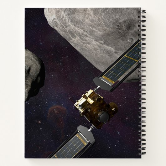 Dart Spacecraft und Liciacube vor der Einwirkung Notizblock (Rückseite)