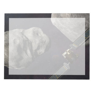 Dart Spacecraft und Liciacube vor der Einwirkung Notizblock