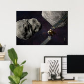 Dart Spacecraft und Liciacube vor der Einwirkung Poster (Heimbüro)