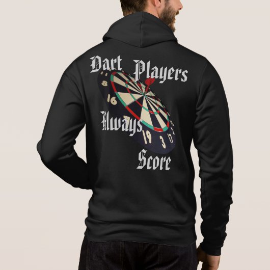 Dart-Spieler bewerten immer Logo und Dartboard, Hoodie (Rückseite)