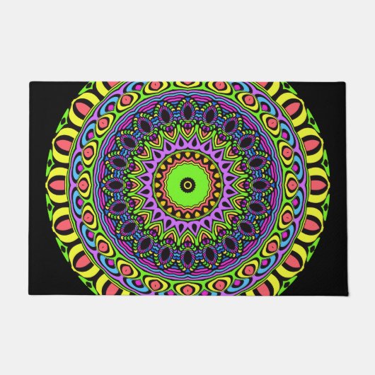 Dart Style Mandala I + Ihr Backgr. Ideen Fußmatte (Vorderseite)