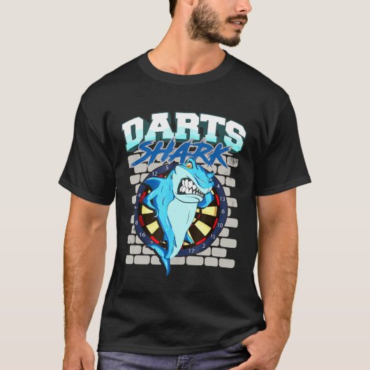 Dart Team Player Shark Dartboard Angebot T-Shirt (Vorderseite)