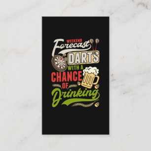 Dart Throwing Dartboard 180 Darts and Bier Visitenkarte