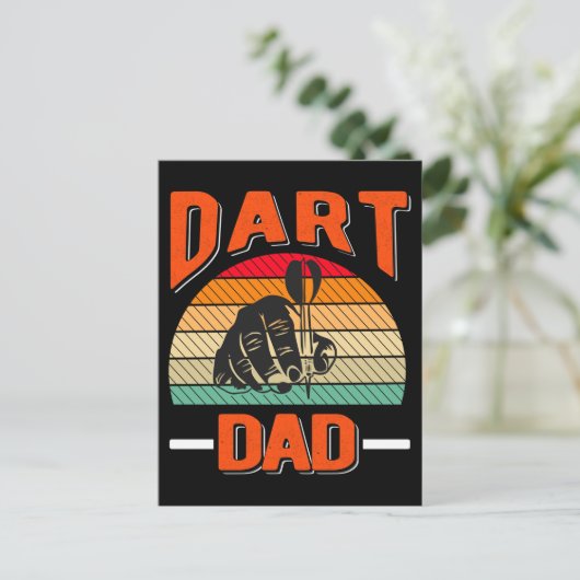Dart Vater Dartboard Vathers Day Postkarte (Stehend Vorderseite)