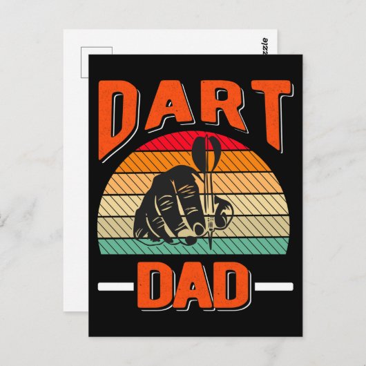 Dart Vater Dartboard Vathers Day Postkarte (Vorne/Hinten)