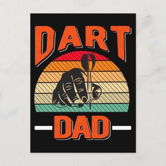 Dart Vater Dartboard Vathers Day Postkarte (Vorderseite)