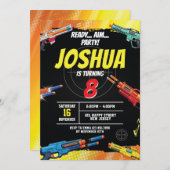 Dart War Game Birthday Invasion. Schussspiel einla Einladung (Vorne/Hinten)