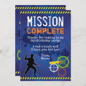 Dart Wars Geburtstagsparty Danke Karte (Vorne/Hinten)