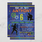 Dart Wars Party Blaster Gun Birthday Einladung (Vorne/Hinten)