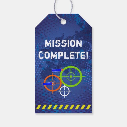 Dart Wars Party Dart Gun Birthday Geschenkanhänger (Rückseite)