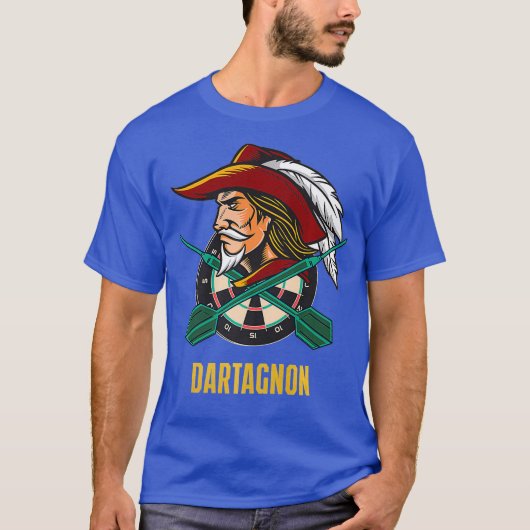 Dartagnan - Dart Musketeer - Funny Darts - Retro T-Shirt (Vorderseite)