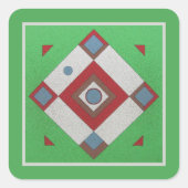 Dartball-Board Quadratischer Aufkleber (Vorderseite)