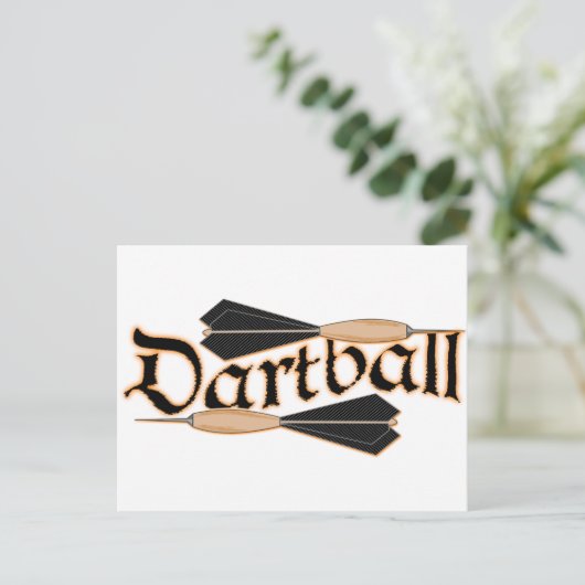 Dartball Darts Postkarte (Stehend Vorderseite)