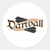 Dartball Darts Runder Aufkleber (Vorderseite)