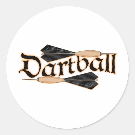 Dartball Darts Runder Aufkleber (Vorderseite)