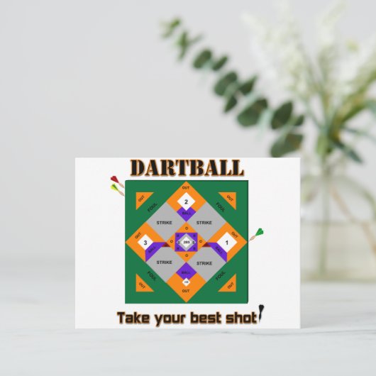 Dartball Postkarte (Stehend Vorderseite)