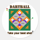Dartball Runder Aufkleber (Vorderseite)