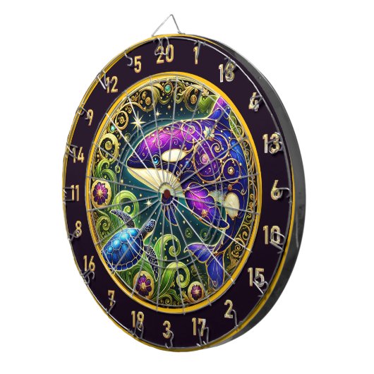 Dartboard-Anzeige für künstlerisches Orca Dartscheibe (Vorderseite rechts)