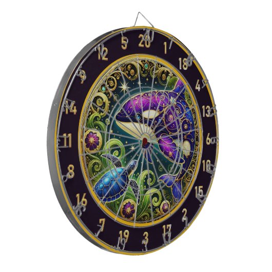 Dartboard-Anzeige für künstlerisches Orca Dartscheibe (Vorderseite Links)
